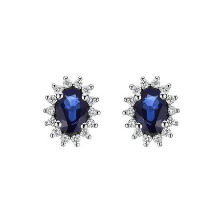 Diamond earrings with Sapphire Princess Sparkle