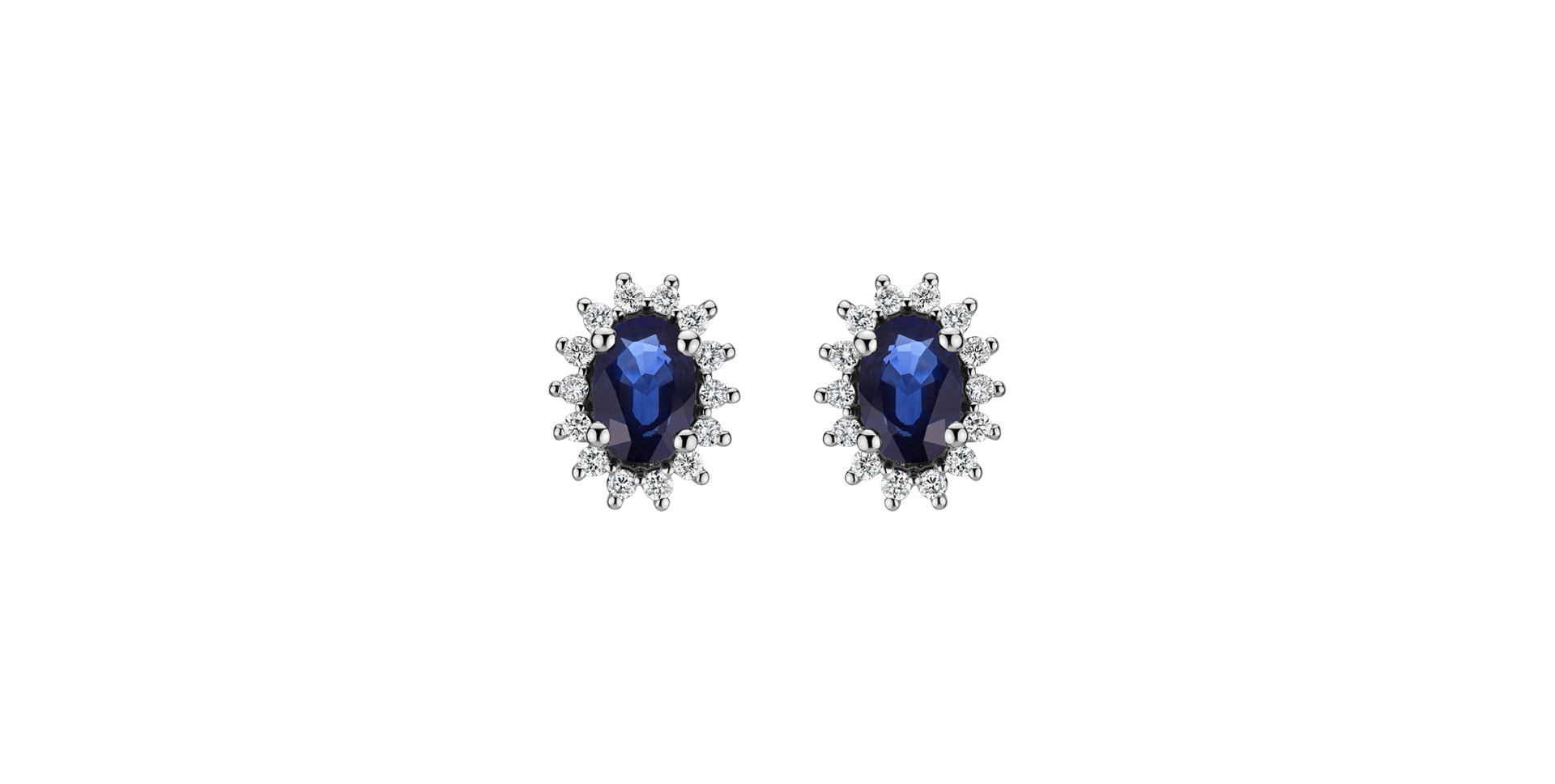 Diamond earrings with Sapphire Princess