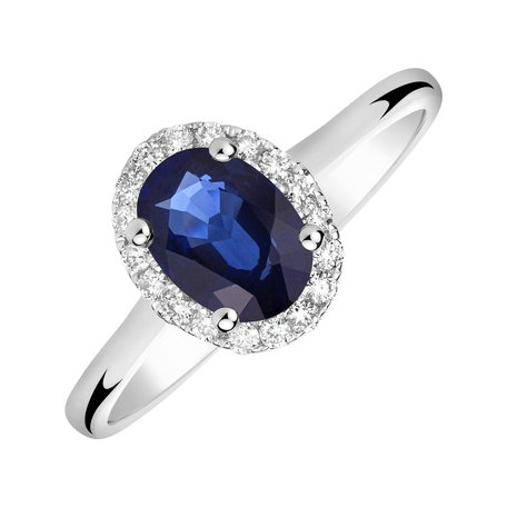 Diamond ring with Sapphire Princess
