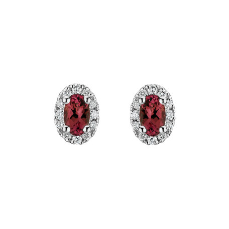 Diamond earrings with Ruby Princess