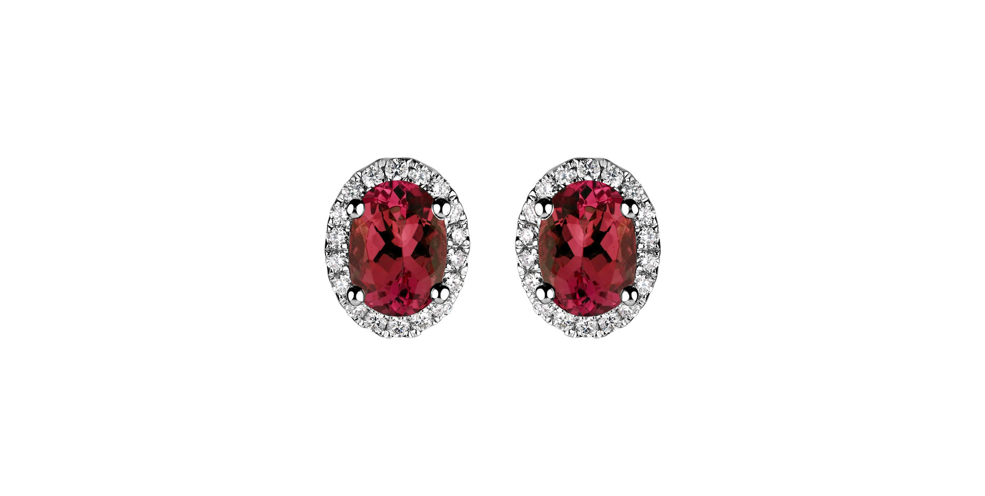 Diamond earrings with Ruby Princess