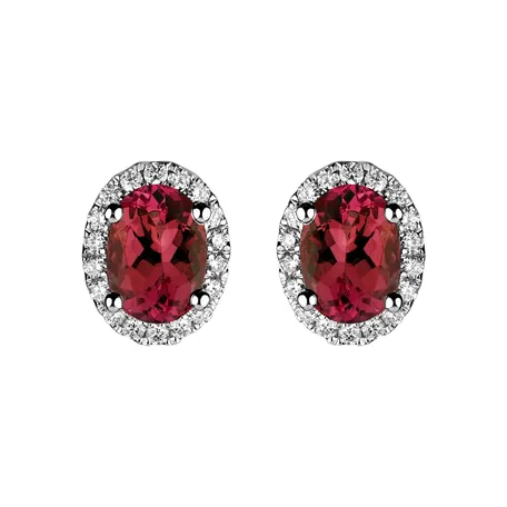 Diamond earrings with Ruby Princess