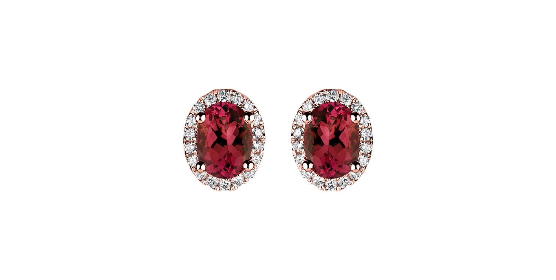 Diamond earrings with Ruby Princess