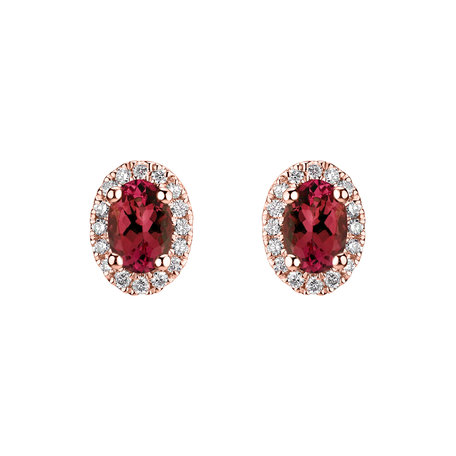 Diamond earrings with Ruby Princess