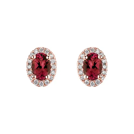 Diamond earrings with Ruby Princess