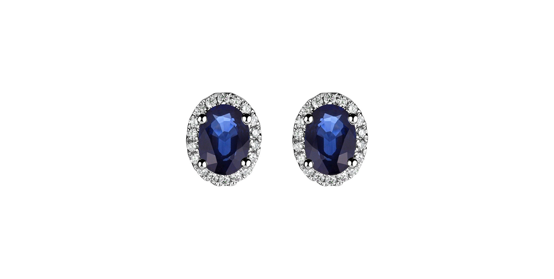 Diamond earrings with Sapphire Princess