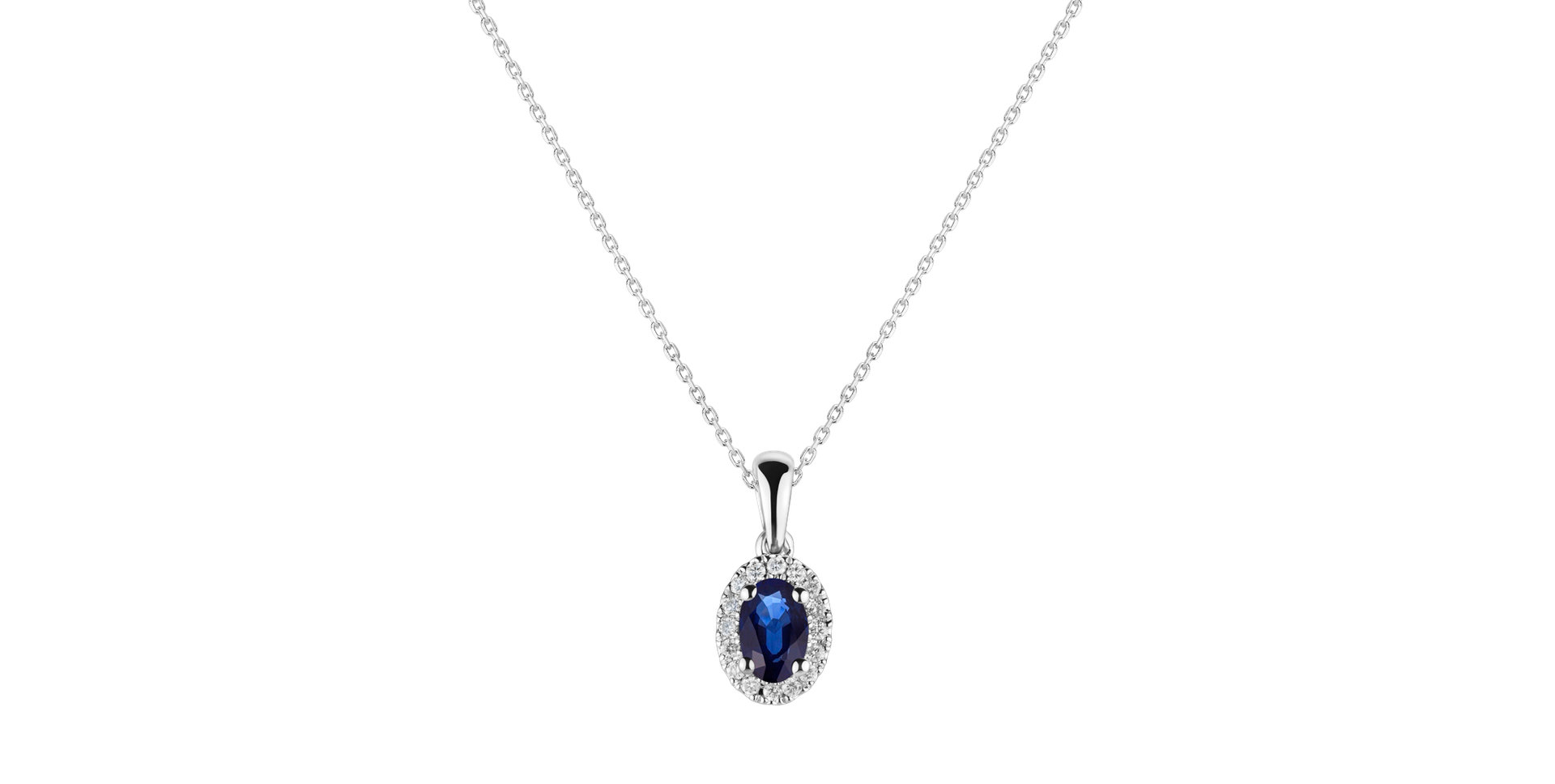 Diamond pendant with Sapphire Princess