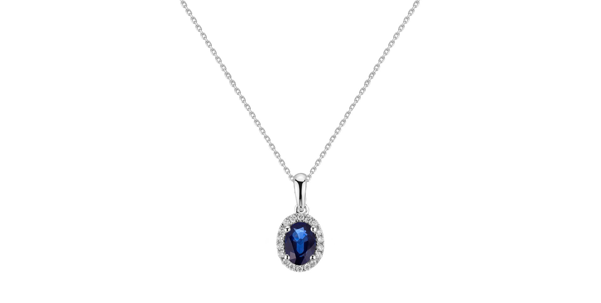 Diamond pendant with Sapphire Princess