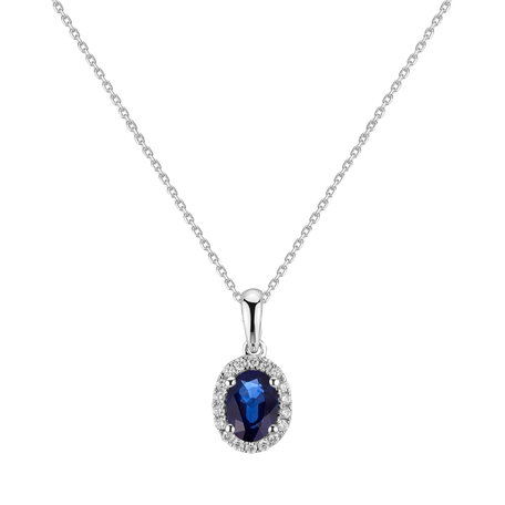 Diamond pendant with Sapphire Princess