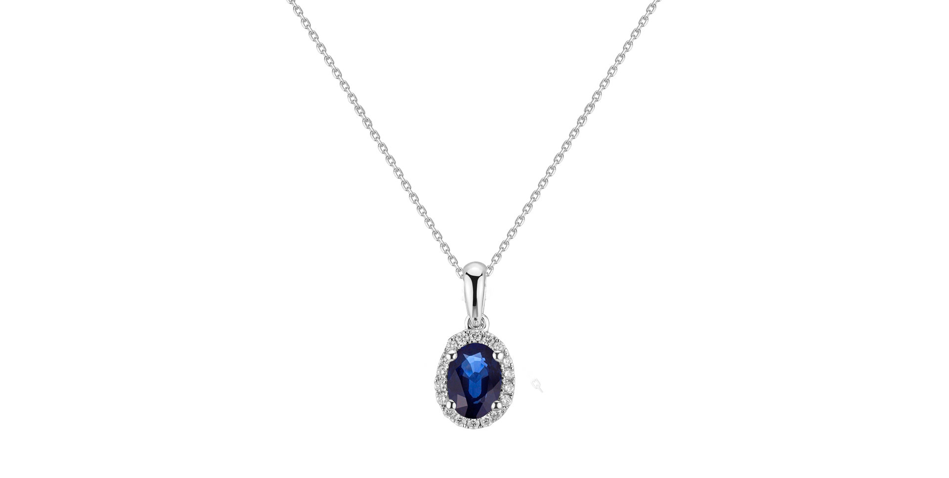 Diamond pendant with Sapphire Princess