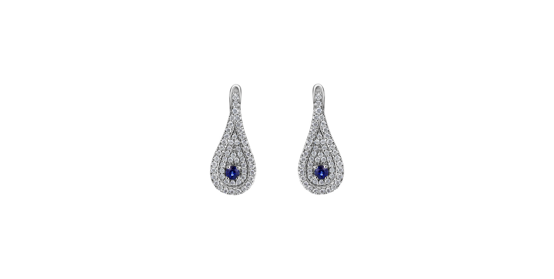 Diamond earrings with Sapphire Tears of Joy
