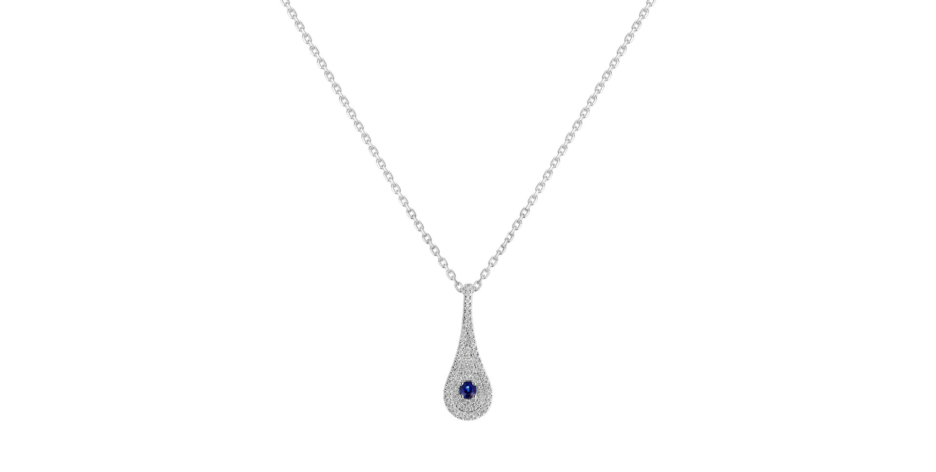 Diamond pendant with Sapphire Classy Drop