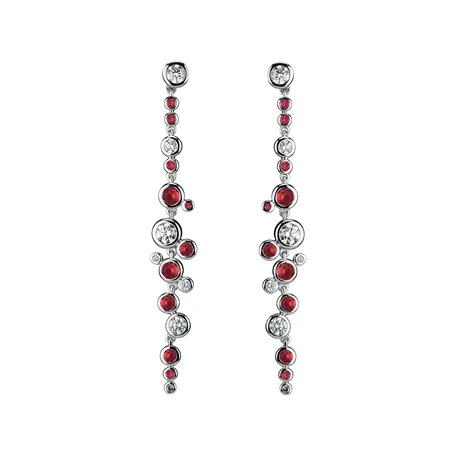 Diamond earrings and Ruby Heaven Waterfall