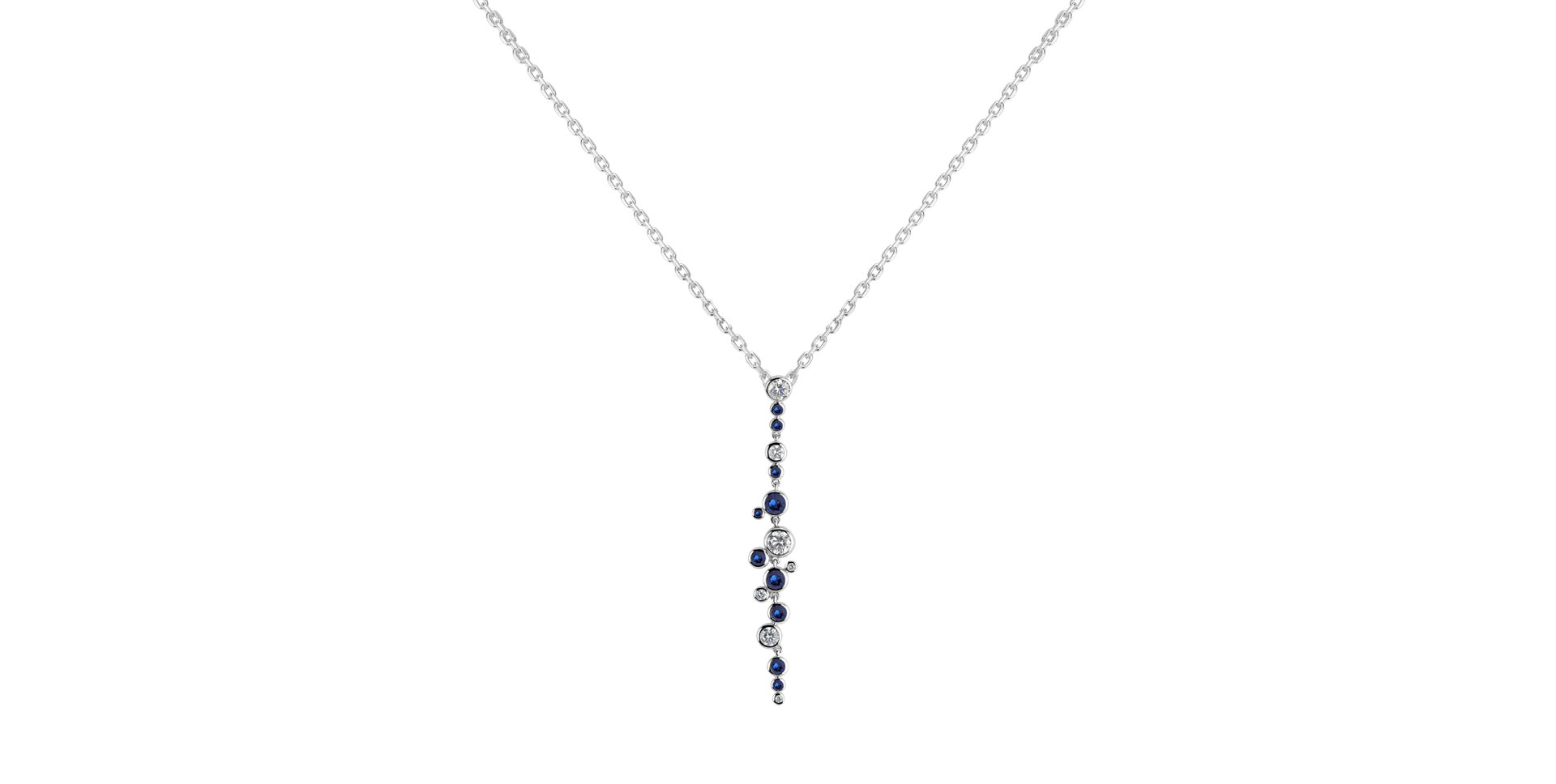Diamond pendant with Sapphire Heaven Waterfall