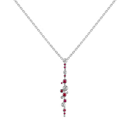 Diamond pendant with Ruby Heaven Waterfall
