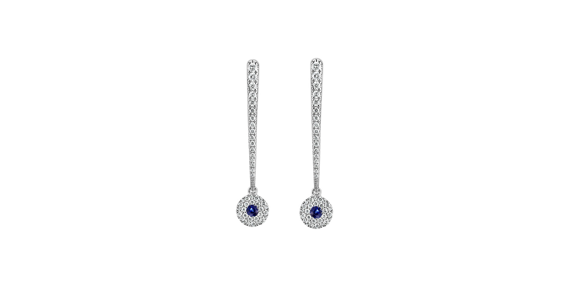 Diamond earrings with Sapphire Sparkling Exclamation