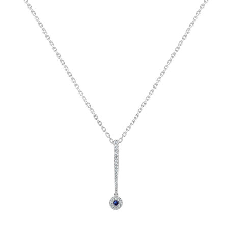 Diamond pendant with Sapphire Sparkling Exclamation