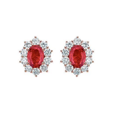 Diamond earrings with Ruby Princess Joy