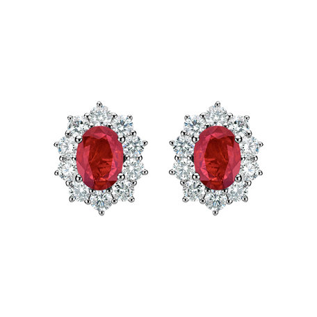 Diamond earrings with Ruby Princess Joy