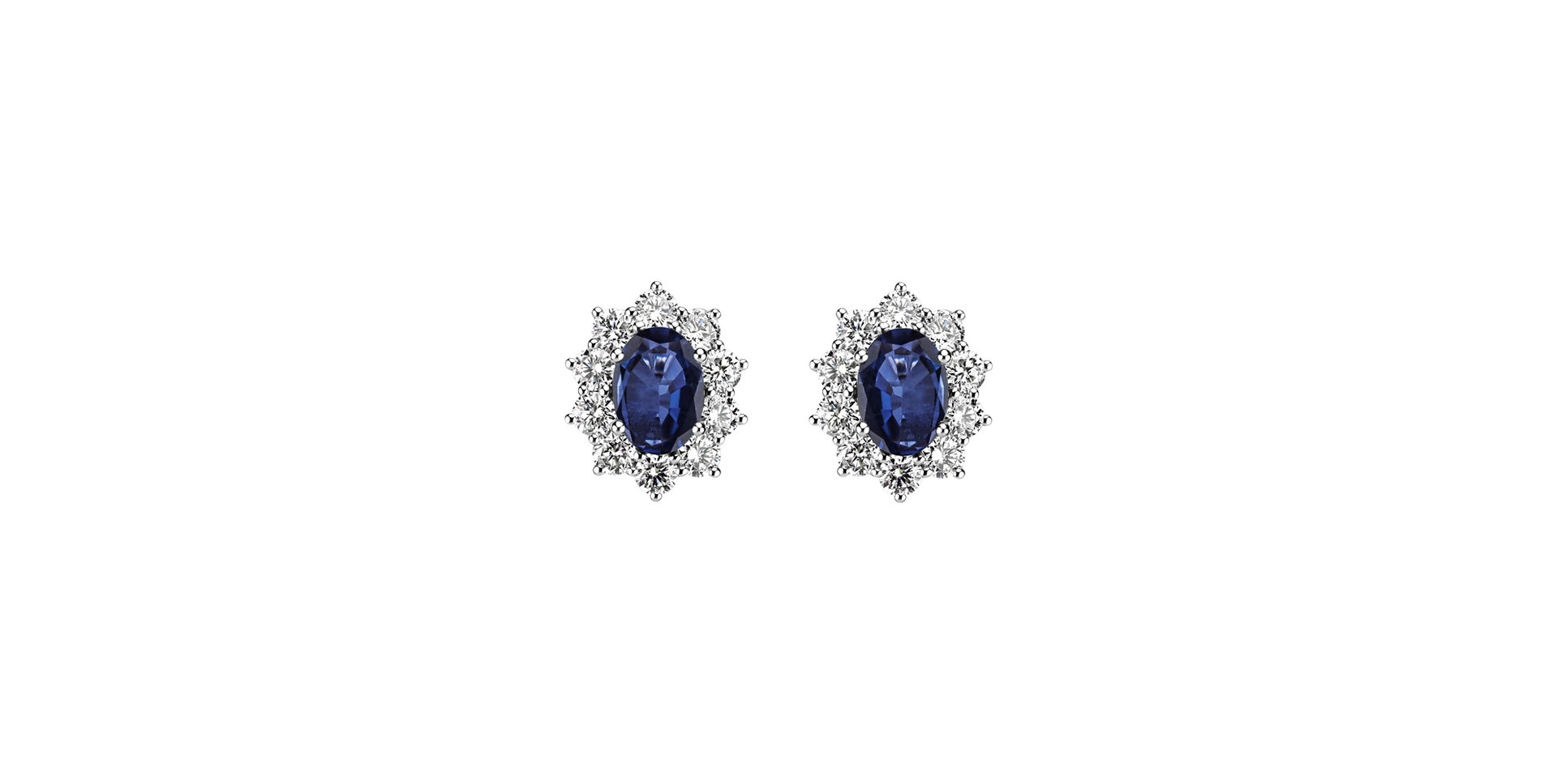Diamond earrings with Sapphire Princess Joy