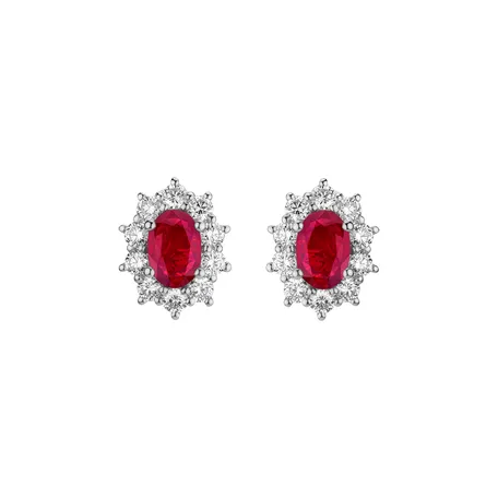 Diamond earrings with Ruby Princess Joy