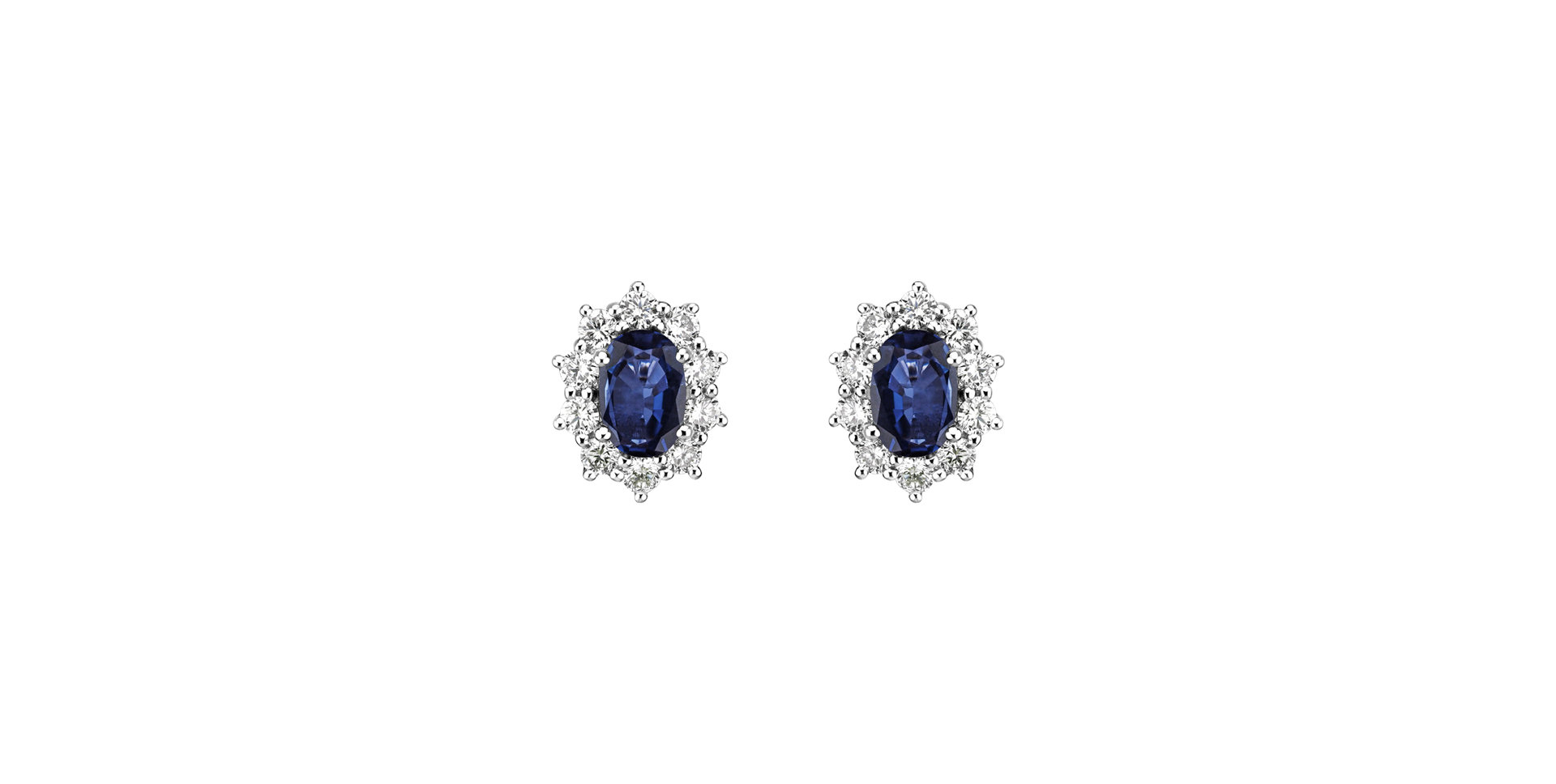 Diamond earrings with Sapphire Princess Joy