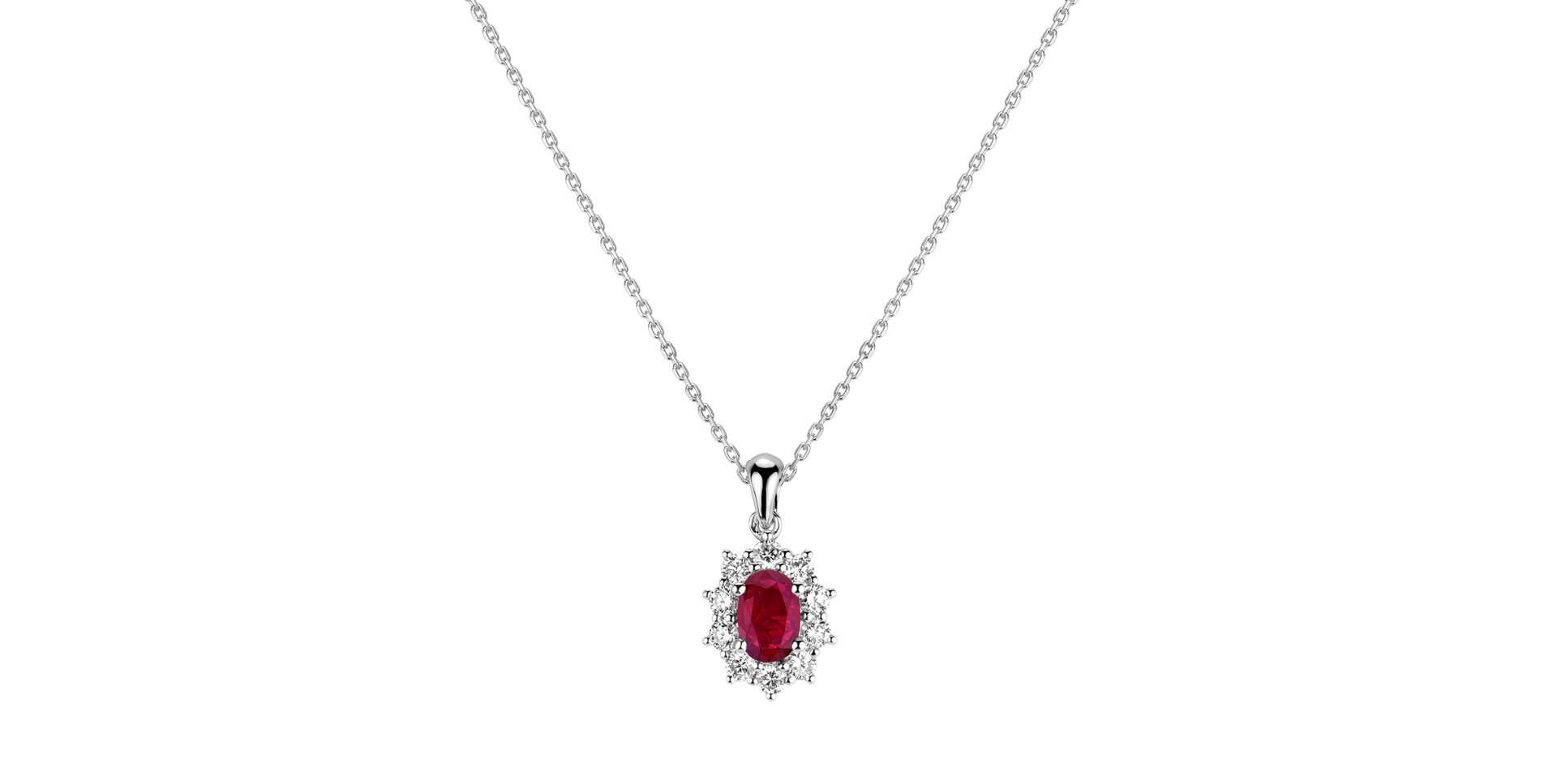 Diamond pendant with Ruby Goddess Elegance