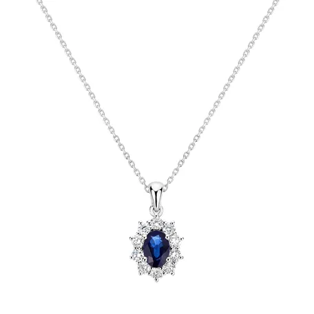Diamond pendant with Sapphire Goddess Elegance