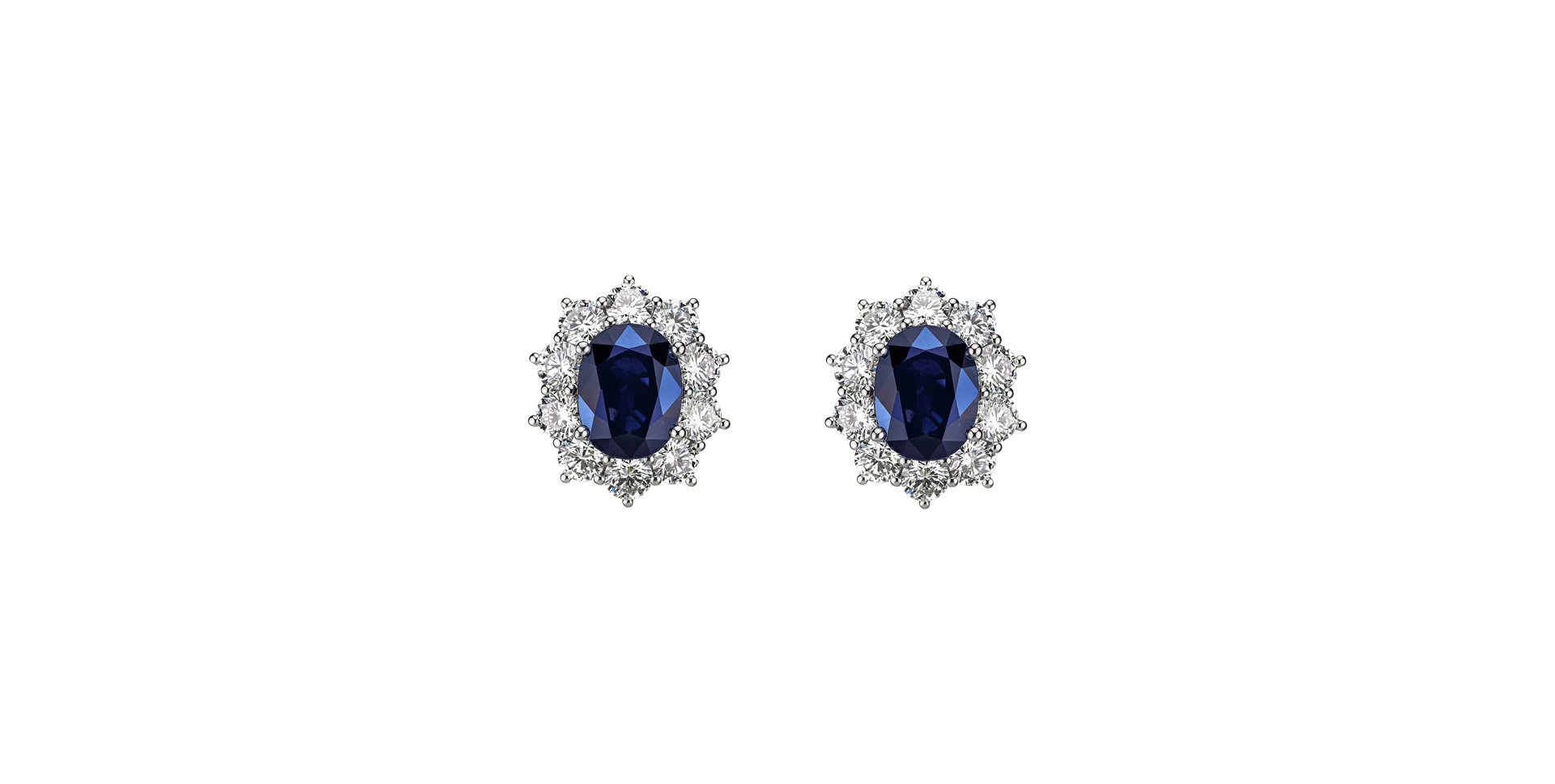 Diamond earrings with Sapphire Princess Joy