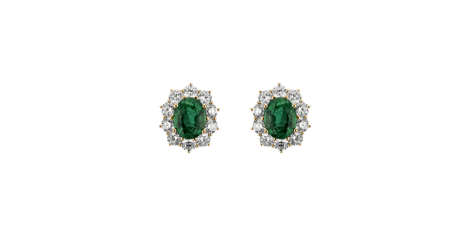 Diamond earrings with Emerald Princess Joy