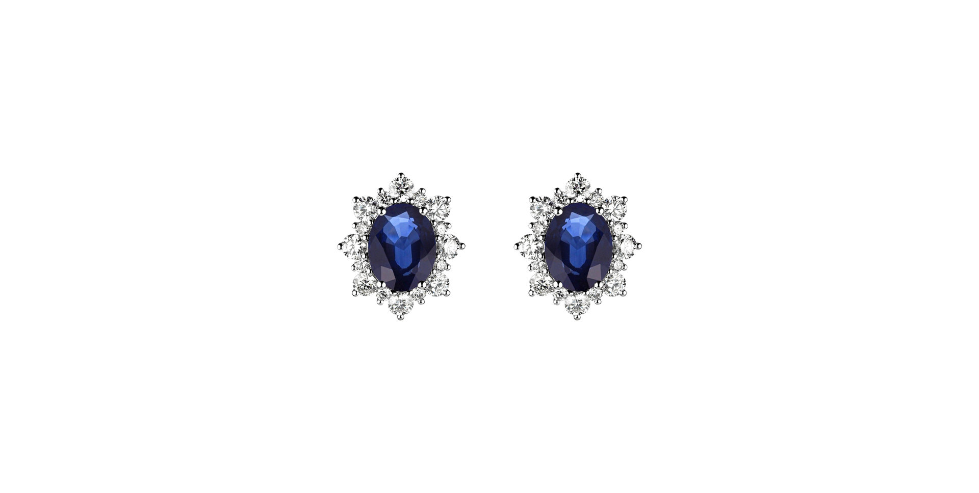 Diamond earrings with Sapphire Royal Aurora