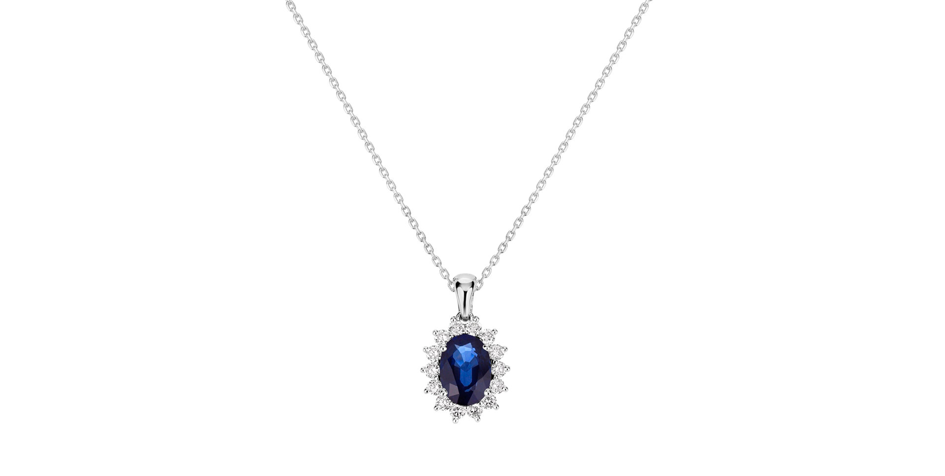 Diamond pendant with Sapphire Princess Sparkle