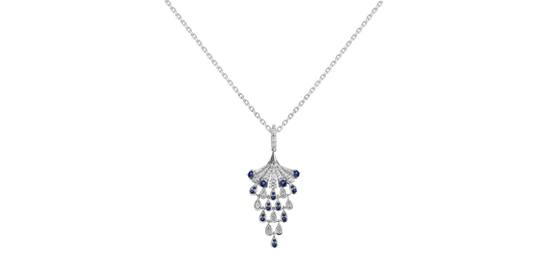 Diamond pendant with Sapphire Royal Mesh