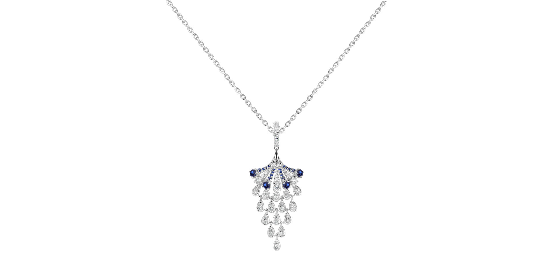 Diamond pendant with Sapphire Royal Mesh