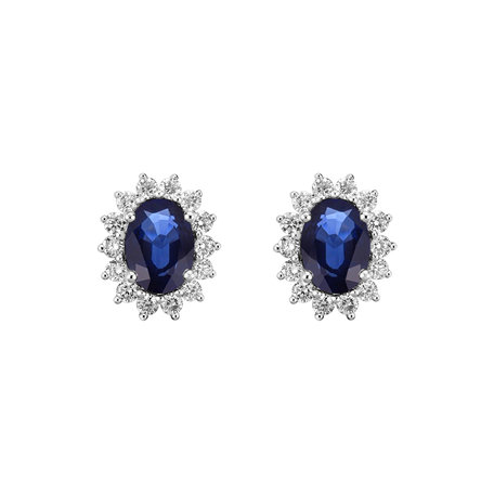 Diamond earrings with Sapphire Princess Sparkle