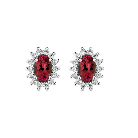 Diamond earrings with Ruby Princess Sparkle