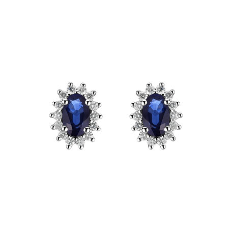 Diamond earrings with Sapphire Princess Sparkle