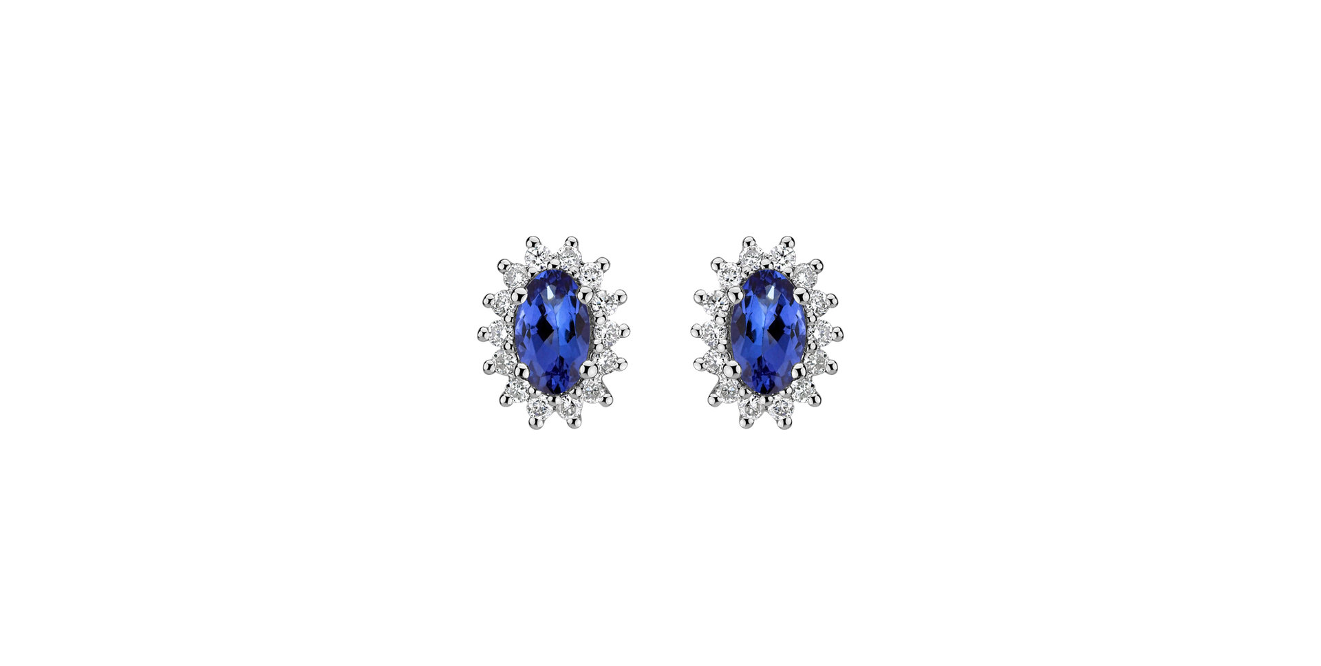 Diamond earrings with Tanzanite Princess Sparkle