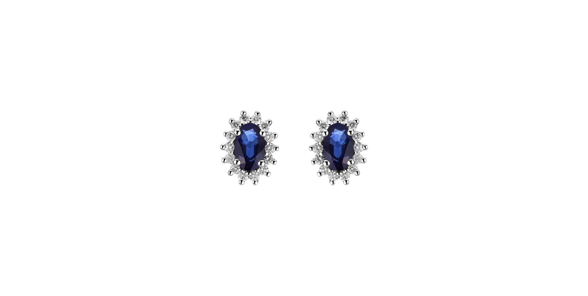 Diamond earrings with Sapphire Princess