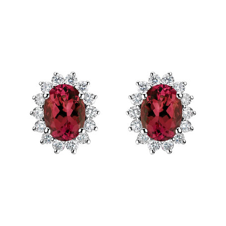 Diamond earrings with Ruby Princess
