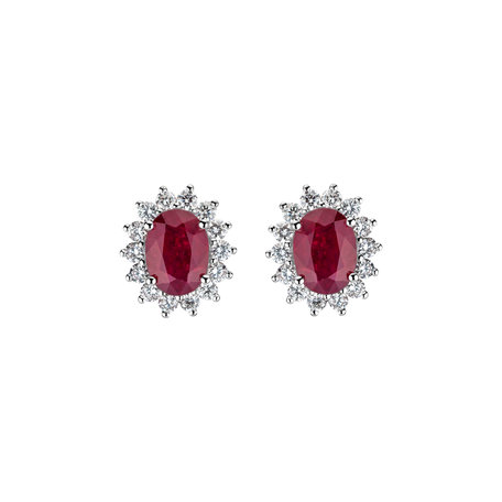 Diamond earrings with Ruby Princess