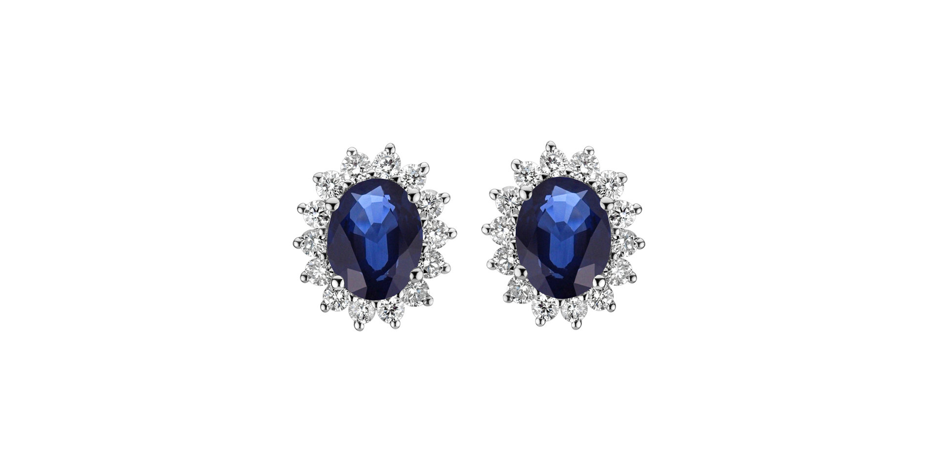 Diamond earrings with Sapphire Princess