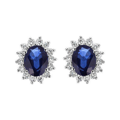 Diamond earrings with Sapphire Princess