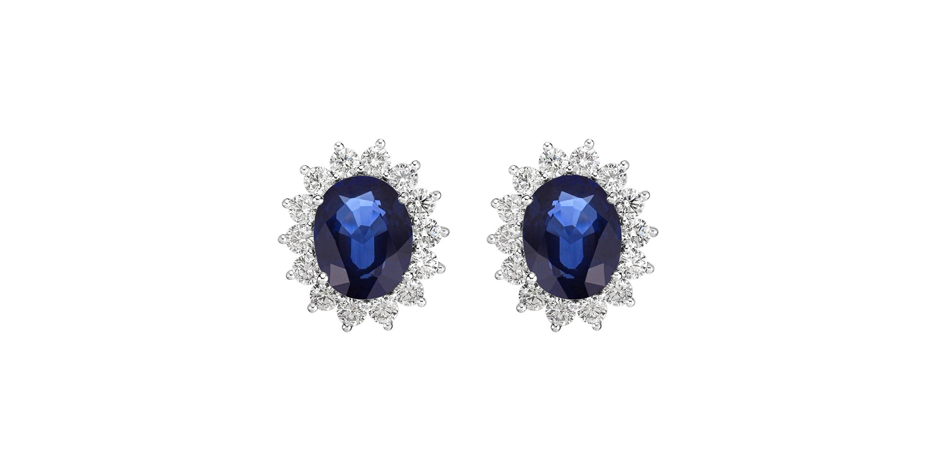 Diamond earrings with Sapphire Princess