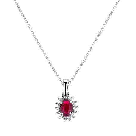 Diamond pendant with Ruby Princess