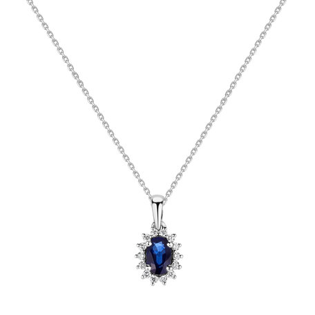 Diamond pendant with Sapphire Princess