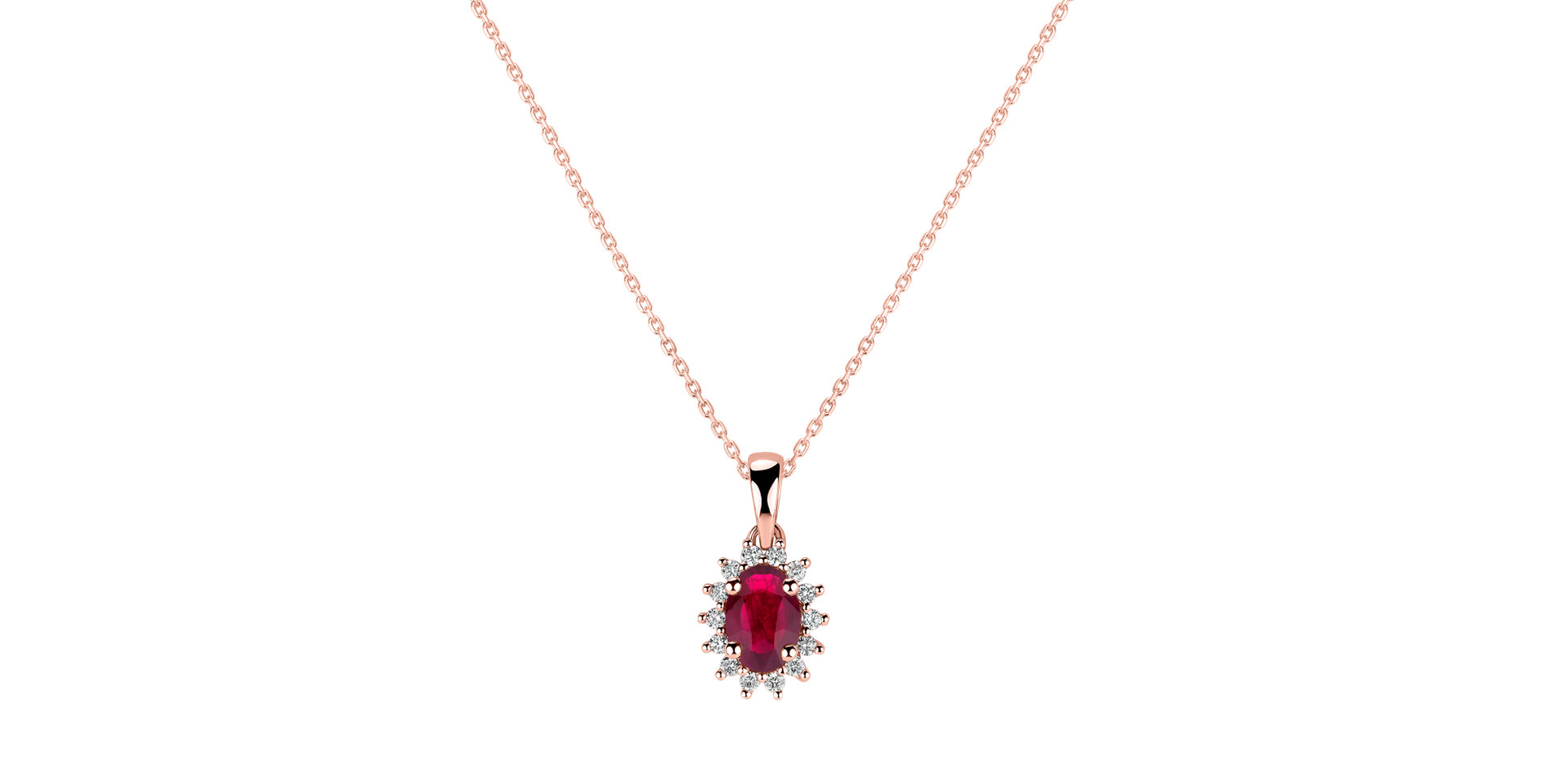 Diamond pendant with Ruby Princess