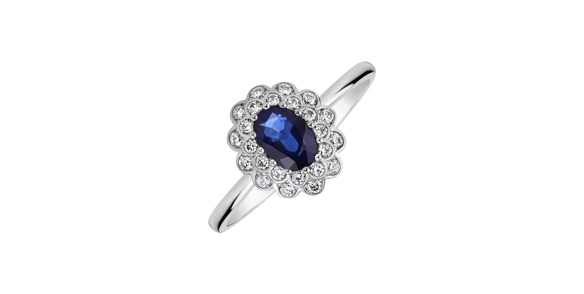 Diamond ring with Sapphire Fairy Goddess