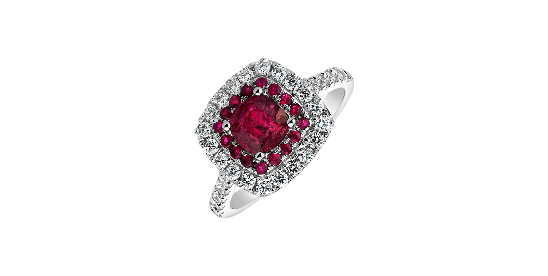 Diamond ring with Ruby Sparkling Rise
