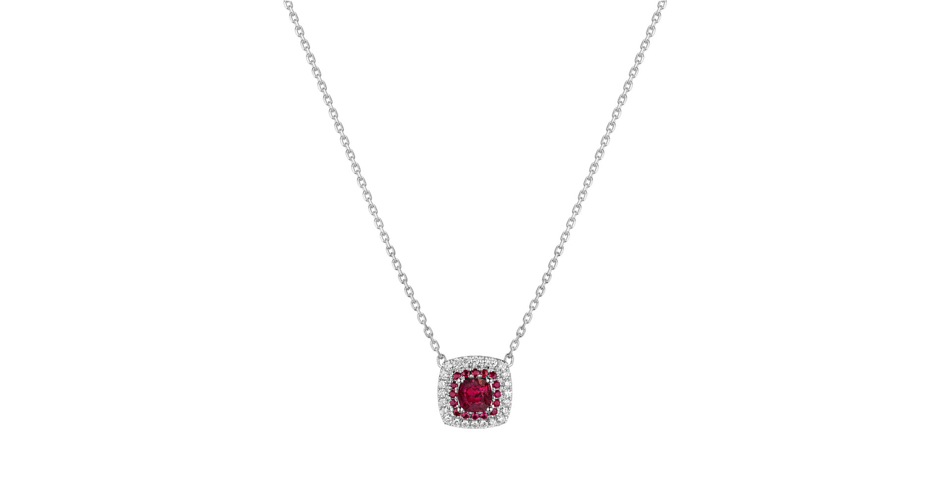 Diamond necklace with Ruby Sparkling Rise